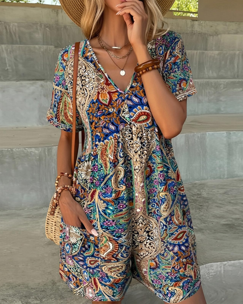 Kelsey Mono Casual Mujer – Manga Corta, Corte Holgado y Tejido Elástico Suave