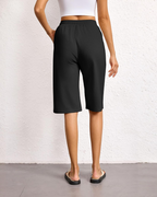 Bermuda da donna Tessa in cotone – vita elasticizzata, coulisse e tasche