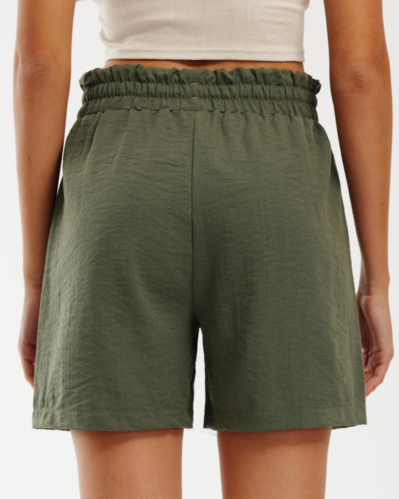 Mia Shorts Lino Mujer – Cintura Alta, Bolsillos y Mezcla Transpirable