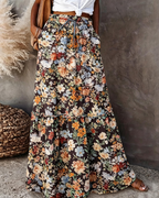 Clara Falda Maxi Mujer – Estampado Floral, Cintura Alta y Corte Fluido