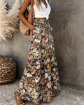 Clara Falda Maxi Mujer – Estampado Floral, Cintura Alta y Corte Fluido