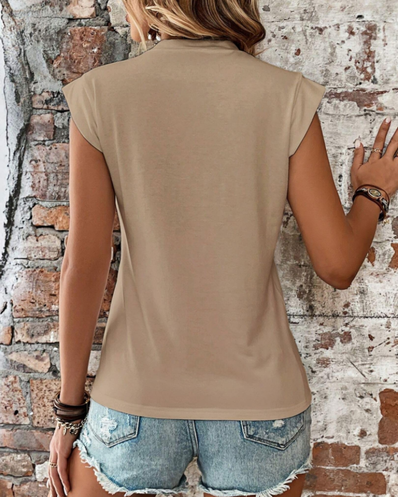Chloe Top Sin Mangas Mujer – Camiseta Ligera Cuello Redondo y Ajuste Relajado