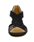 Sandali Zeppa Celeste Donna – Pietre Brillanti, Plantare in Lattice e Tacco 5,7 cm