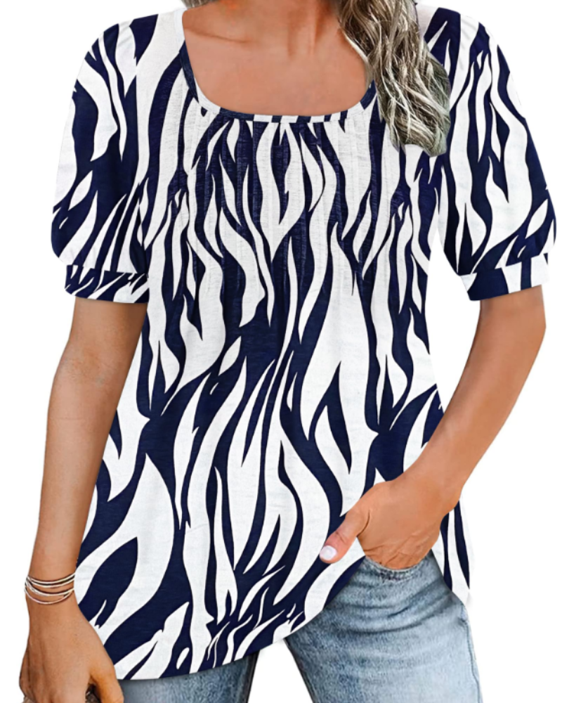 Tunique Ruby pour femme – Col carré, manches bouffantes et coupe ample
