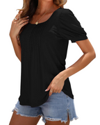 Túnica Ruby Top Donna – Collo Quadrato, Maniche a Sbuffo e Taglio Largo
