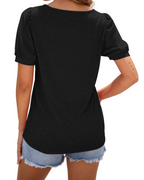 Túnica Ruby Top Donna – Collo Quadrato, Maniche a Sbuffo e Taglio Largo