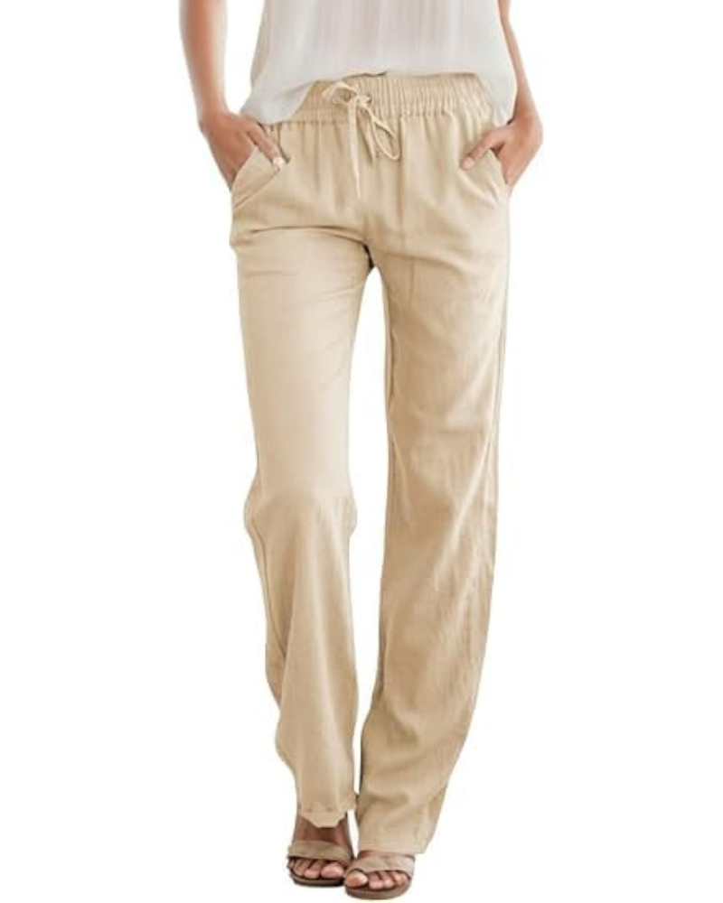 Autumn Pantalón Mujer – Pierna Ancha con Cintura Elástica y Bolsillos