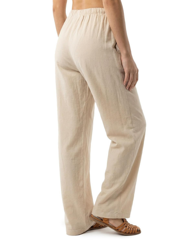 Brooke Pantalón Largo Mujer – Lino Ligero para Mujeres Altas con Cordón y Bolsillos