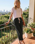 Quinn Pantalón Slim Mujer – Cintura Ajustable, Tejido Ligero y Estilo Casual