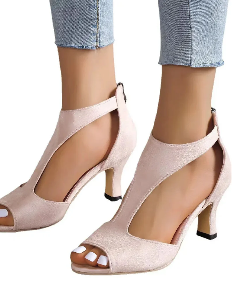Rowan Zapatos de Tacón Mujer – Diseño Cut-Out, Punta Abierta y Tacón Fino