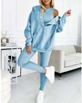 Whitney Conjunto Sudadera 3 Piezas Mujer – Felpa Suave, Jogger y Corte Relajado