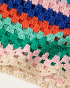 Lacey Conjunto de Crochet Mujer – Bustier Ajustable y Shorts Coloridos Estilo Boho