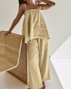 Savannah Conjunto Dos Piezas Mujer – Corte Relajado, Ligero y Color Liso