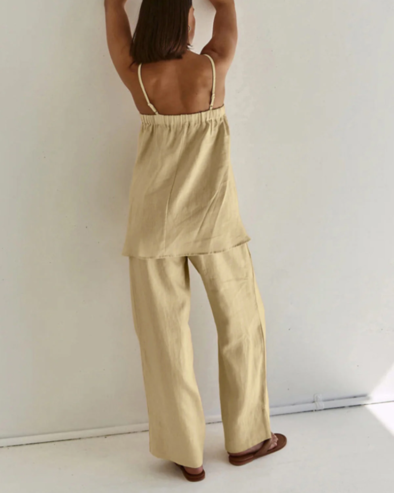 Savannah Conjunto Dos Piezas Mujer – Corte Relajado, Ligero y Color Liso