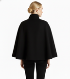 Ivanna Manteau en laine pour femme – Manteau long élégant avec ceinture et col montant