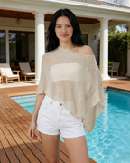 Camila Poncho Mujer – Capa Transparente Ligera para Playa, Verano y Vacaciones