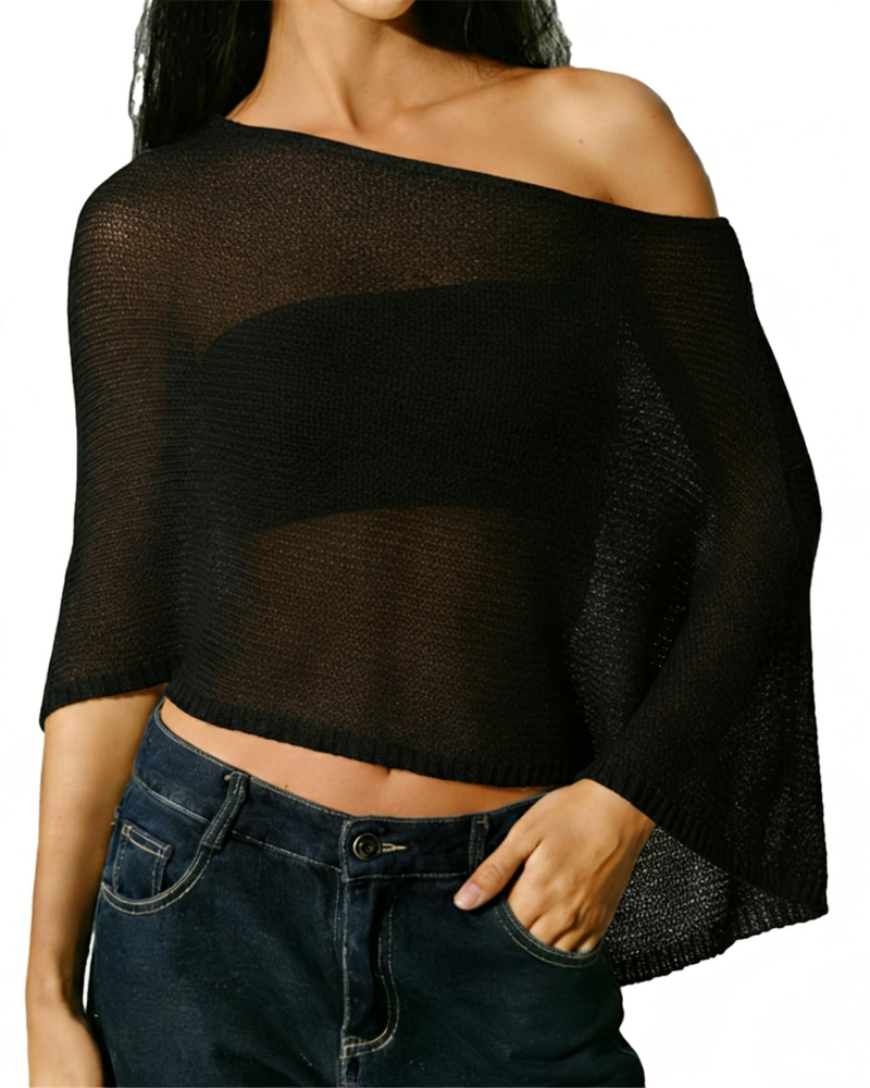 Camila Poncho Mujer – Capa Transparente Ligera para Playa, Verano y Vacaciones