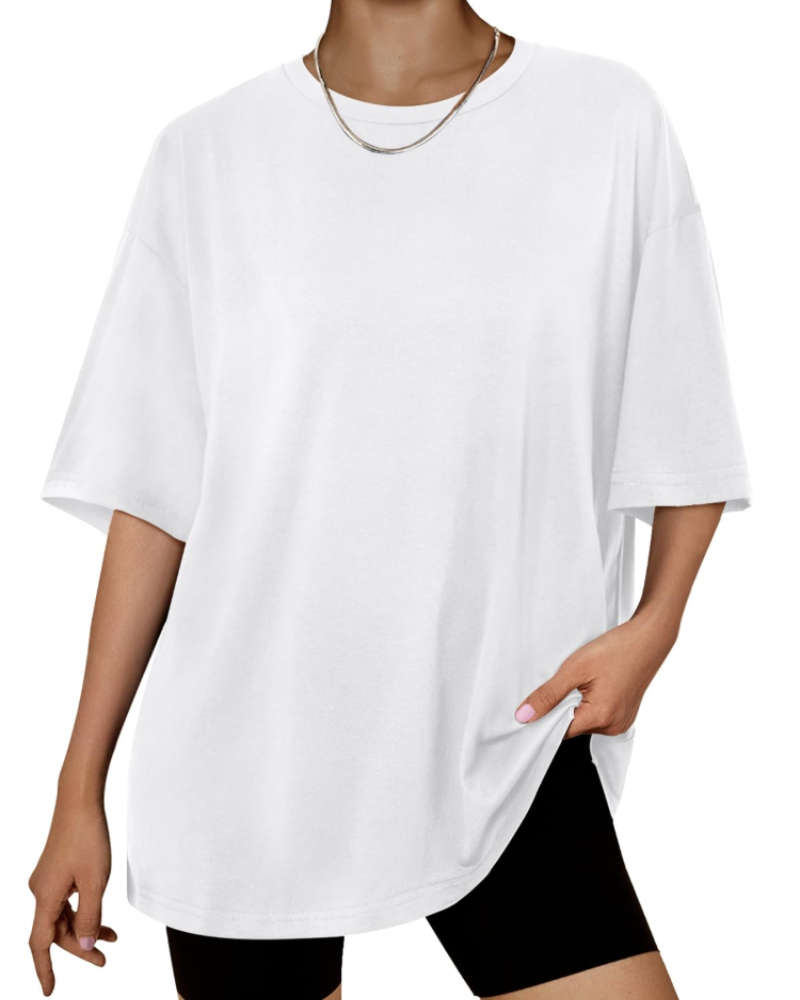 Claire Camiseta Mujer – Oversized, Tejido Elástico, Largo Regular y Estilo Casual