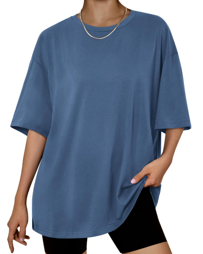 Claire Camiseta Mujer – Oversized, Tejido Elástico, Largo Regular y Estilo Casual