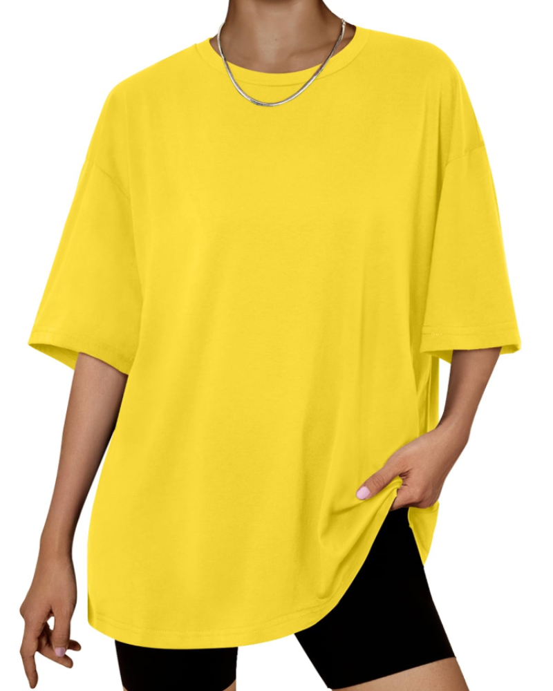 Claire Camiseta Mujer – Oversized, Tejido Elástico, Largo Regular y Estilo Casual