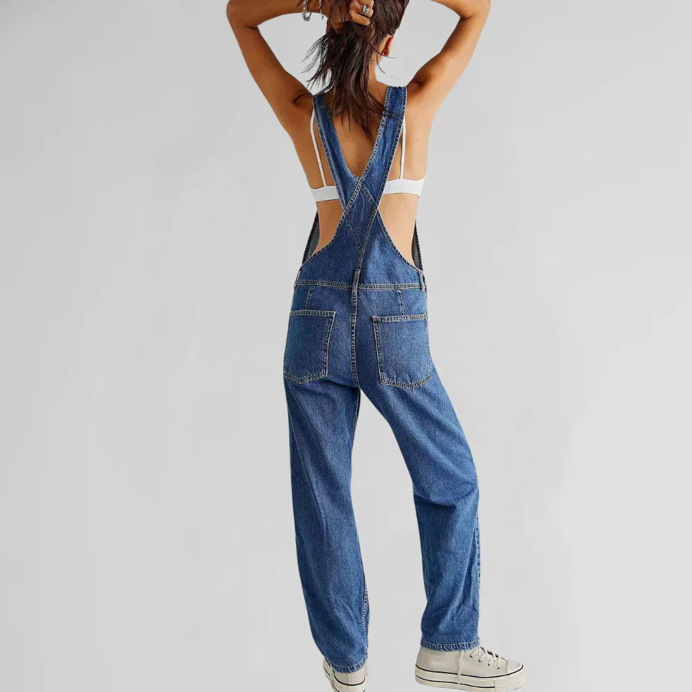 Charlotte Combinaison Jean pour Femme – Combinaison Denim Élégante Décontractée Chic