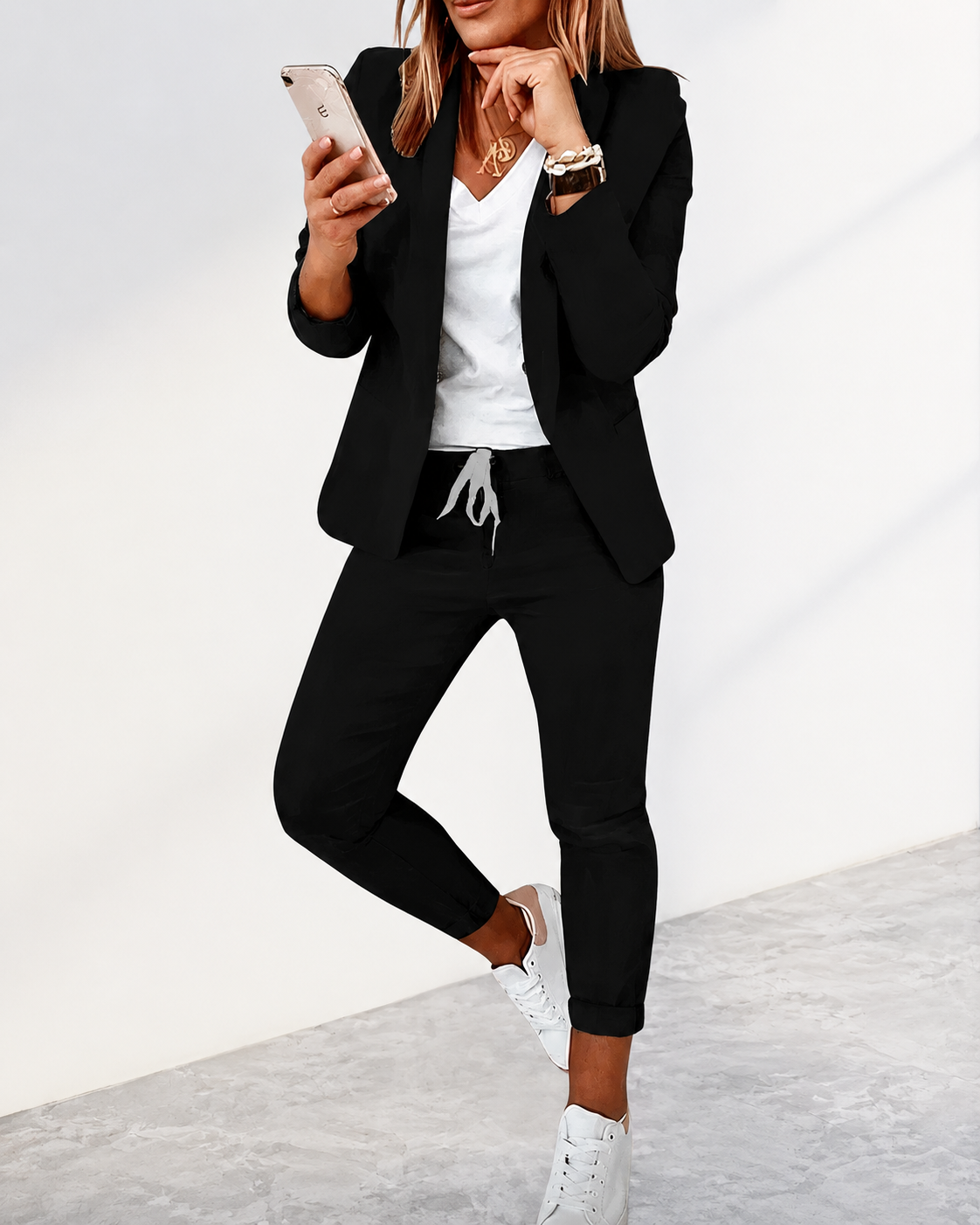 Kailani Traje Mujer 2 Piezas – Blazer, Pantalón y Corte Fluido