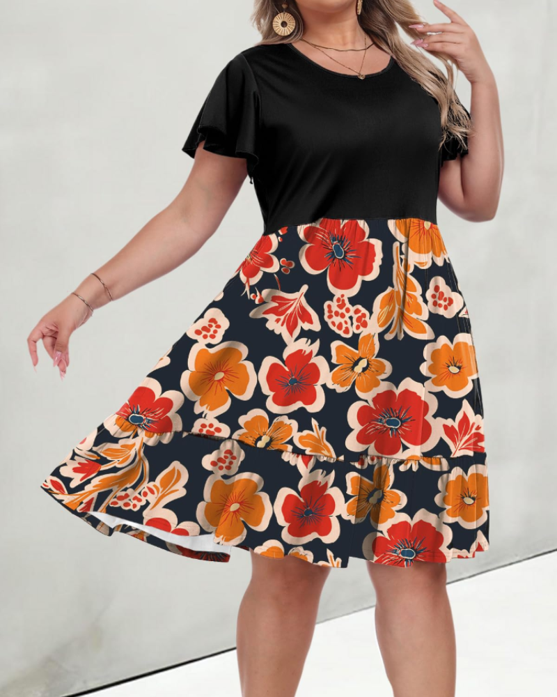 Audrey Vestito Midi Taglia Grande Donna – Vita Alta, Tasche e Taglio a Linea A