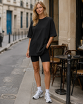 Claire Camiseta Mujer – Oversized, Tejido Elástico, Largo Regular y Estilo Casual