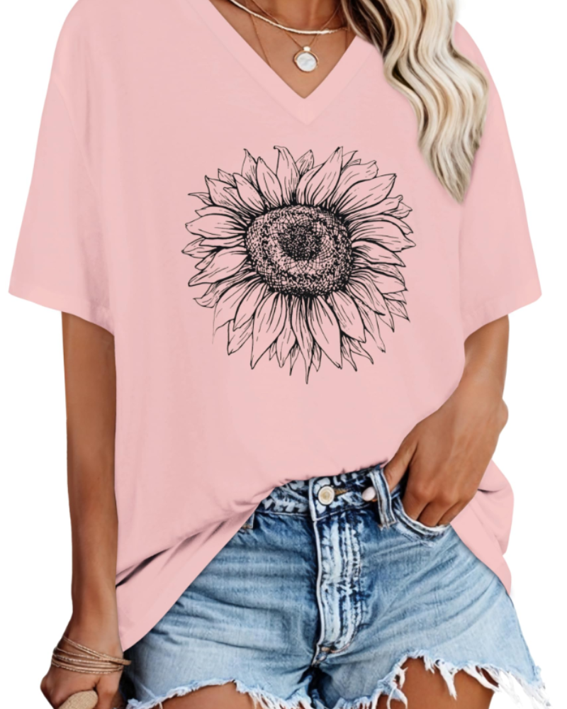 Maya Camiseta Mujer – Escote en V, Manga Corta y Tejido Elástico Ligero