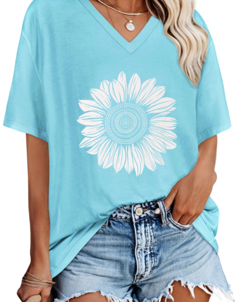 Maya Camiseta Mujer – Escote en V, Manga Corta y Tejido Elástico Ligero