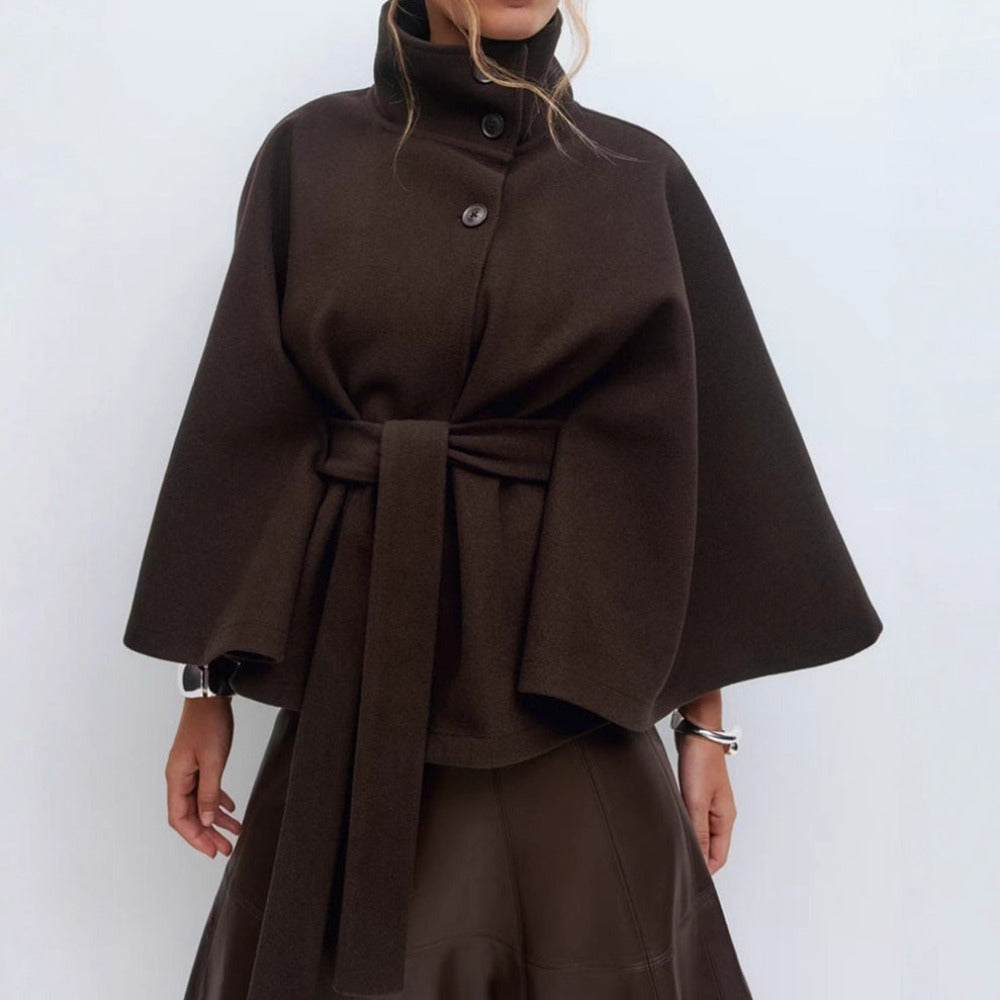 Charlotte Abrigo Capa para Mujer – Abrigo Elegante de Invierno con Cinturón
