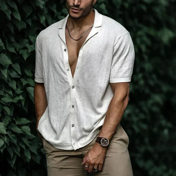 Leandro Camisa de Lino para Hombre – Camisa Verano Casual Elegante