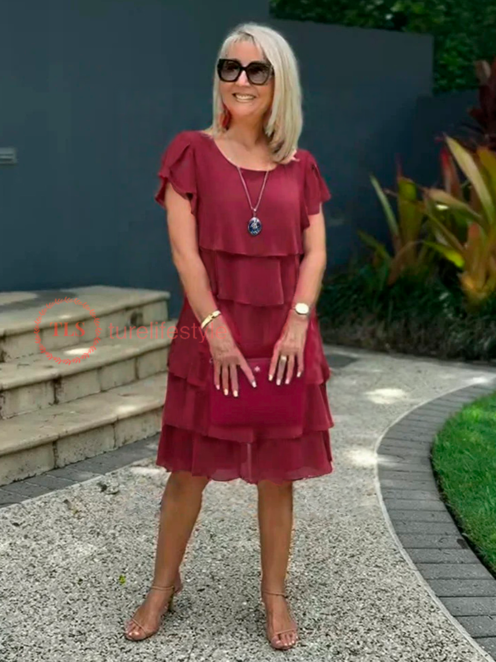Giselle Robe Midi en Chiffon pour Femme – Robe Élégante Asymétrique Chic