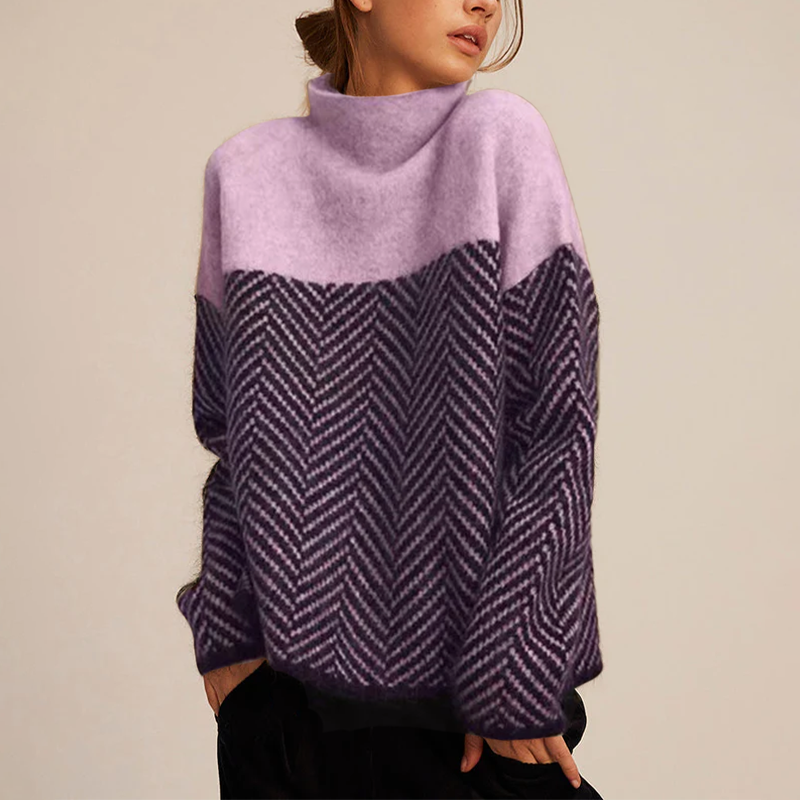 Arla Jersey de Cuello Alto para Mujer – Suéter de Cachemir Oversize Elegante