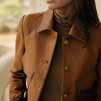 Anita Veste en Cuir pour Femme – Blazer Élégant en Cuir Premium Chic