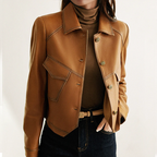 Anita Veste en Cuir pour Femme – Blazer Élégant en Cuir Premium Chic
