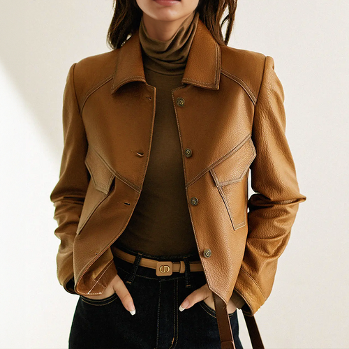 Anita Chaqueta de Cuero para Mujer – Blazer Elegante de Piel Premium Chic