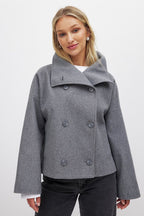 Arianna Cappotto Corto da Donna – Cappotto Elegante Doppiopetto Chic