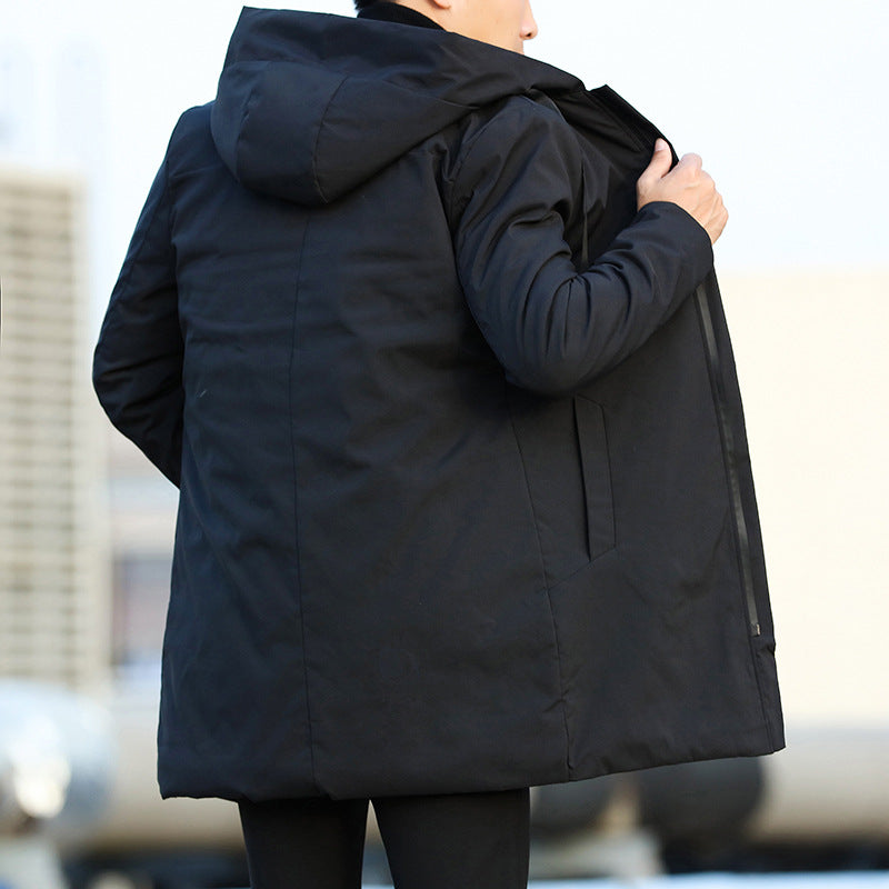 Lucas Giacca Invernale da Uomo – Cappotto Lungo Impermeabile con Cappuccio Regolabile