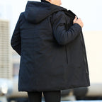 Lucas Giacca Invernale da Uomo – Cappotto Lungo Impermeabile con Cappuccio Regolabile