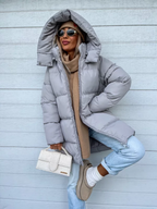 Sheila Manteau d’Hiver pour Femme – Veste Longue Chaude avec Capuche