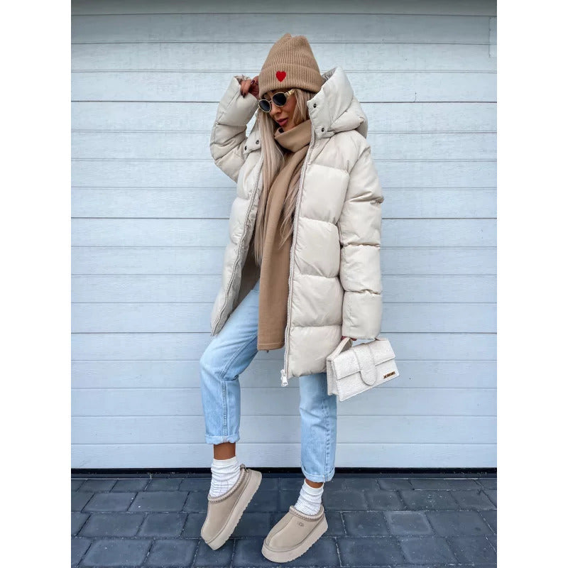 Sheila Manteau d’Hiver pour Femme – Veste Longue Chaude avec Capuche