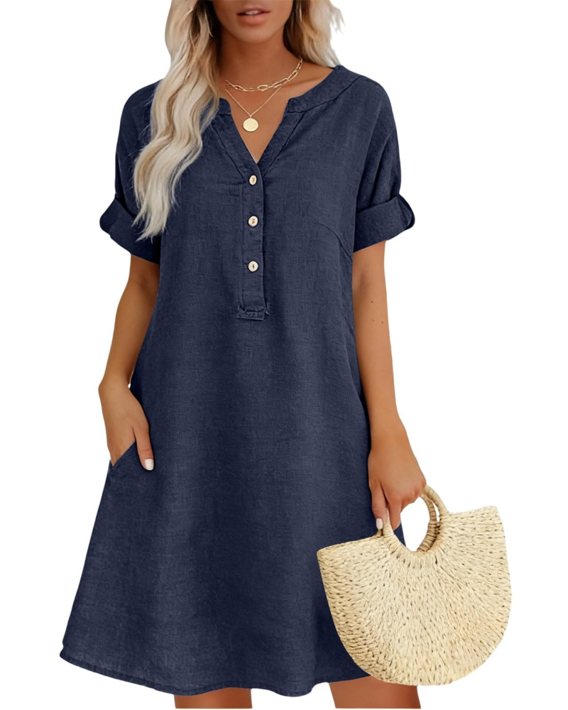 Hazel Vestido Midi Mujer – Vestido de Verano Casual, Cómodo y Versátil para el Día a Día