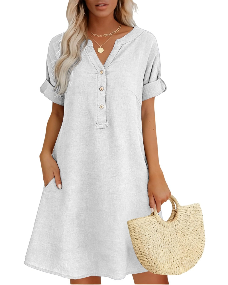 Hazel Vestido Midi Mujer – Vestido de Verano Casual, Cómodo y Versátil para el Día a Día