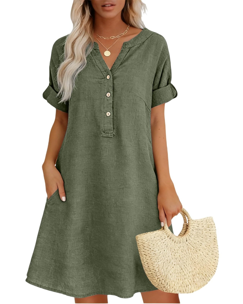Hazel Vestido Midi Mujer – Vestido de Verano Casual, Cómodo y Versátil para el Día a Día