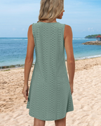 Leona Vestido Verano Mujer – Escote en V, Sin Mangas y Corte Holgado para Playa