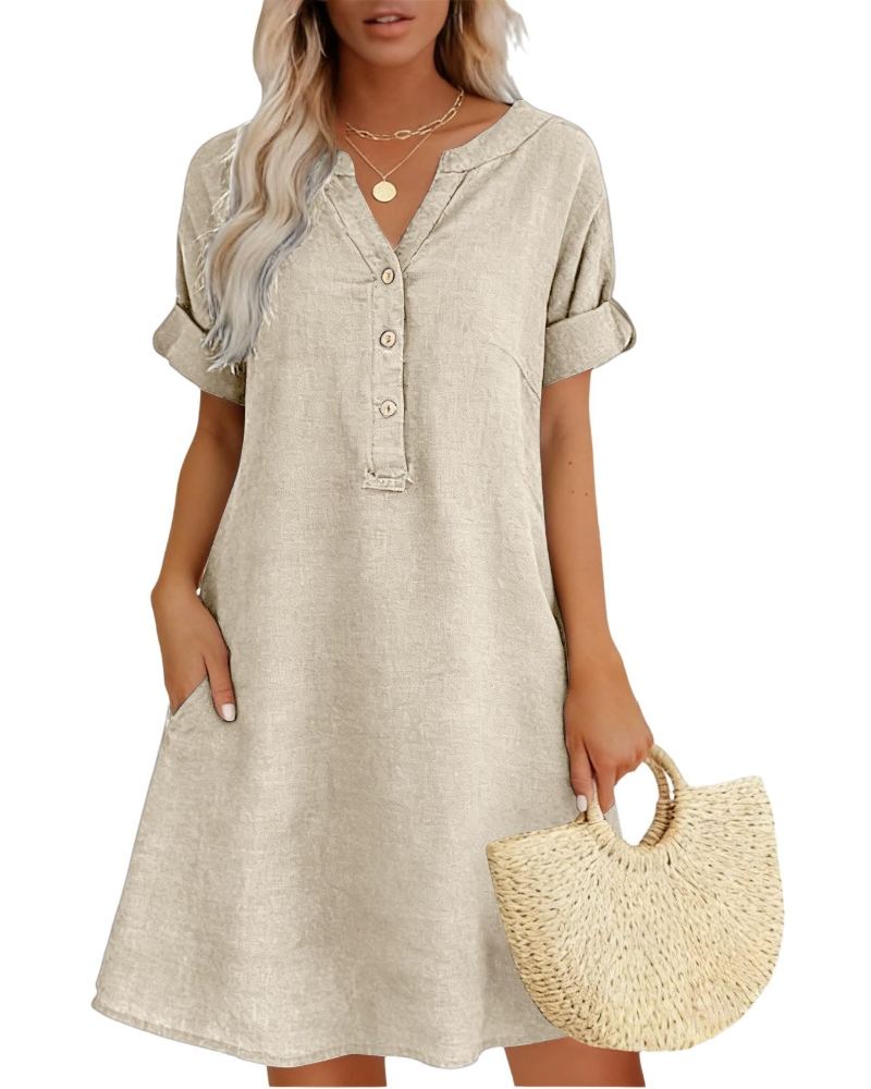 Hazel Vestido Midi Mujer – Vestido de Verano Casual, Cómodo y Versátil para el Día a Día