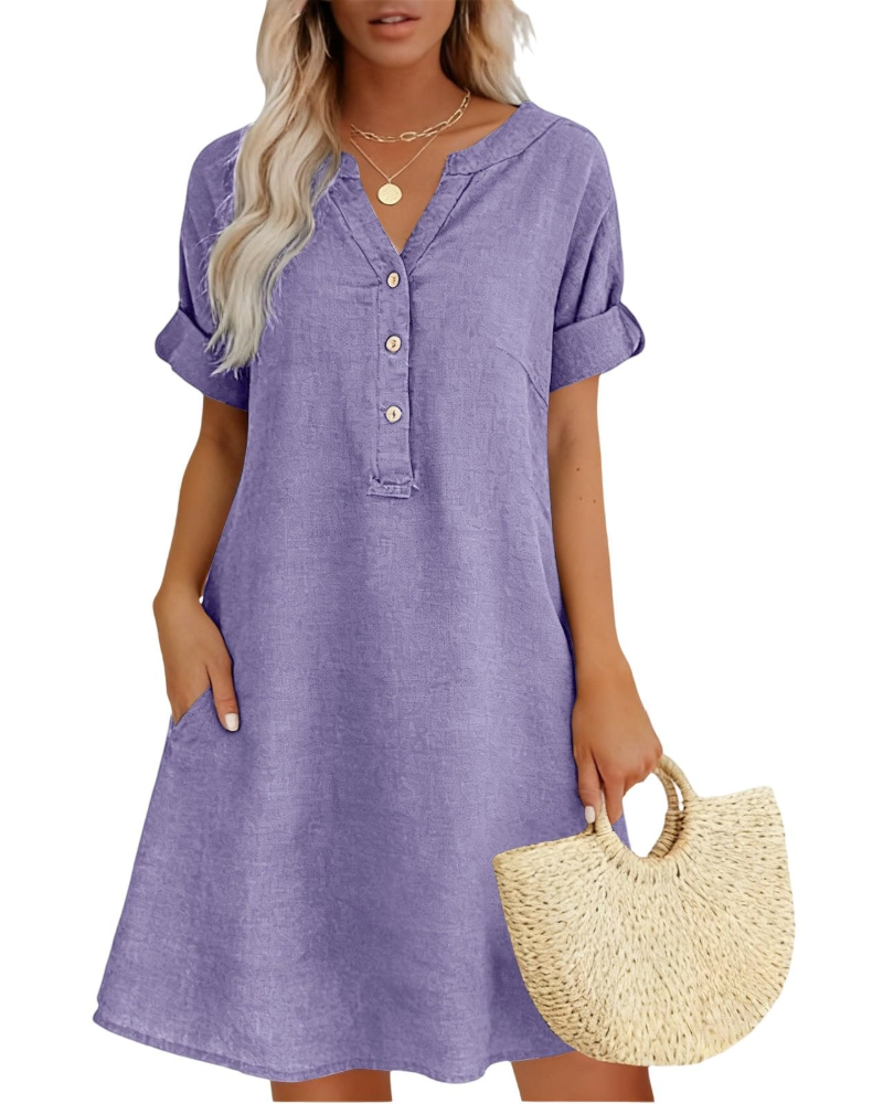 Hazel Vestido Midi Mujer – Vestido de Verano Casual, Cómodo y Versátil para el Día a Día