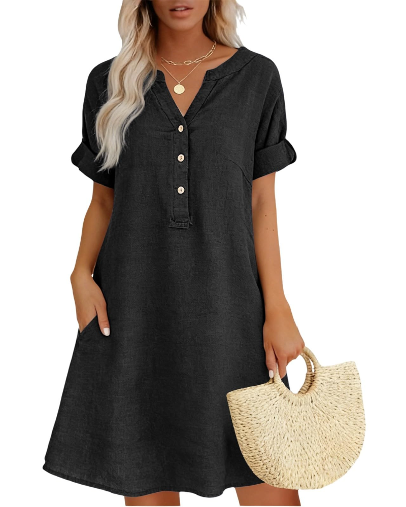 Hazel Vestido Midi Mujer – Vestido de Verano Casual, Cómodo y Versátil para el Día a Día
