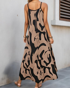 Valerie Vestido Maxi Mujer – Escote en V, Tirantes Finos y Tejido Elástico Ligero